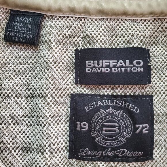 NWT BUFFALO DAVID BITTON SZ M Wrenley Textured Button Down Short Sleeve Shirt - Picture 7 of 9